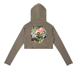 cropped hoodie,streetwear hoodie,graphic hoodie,love is love hoodie,rose graphic hoodie,floral streetwear,romantic aesthetic hoodie,love hoodie,trendy hoodie