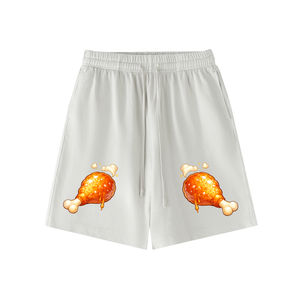chicken shorts,graphic shorts,streetwear shorts,hustle shorts,summer streetwear,urban fashion,luxury streetwear,trendy shorts,elevated edition