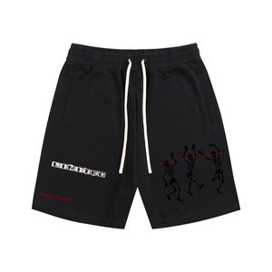 streetwear shorts,skeleton shorts,graphic shorts men,black streetwear,grunge aesthetic clothing,y2k streetwear,rockstar style shorts,urban fashion men,edgy streetwear,oversized shorts