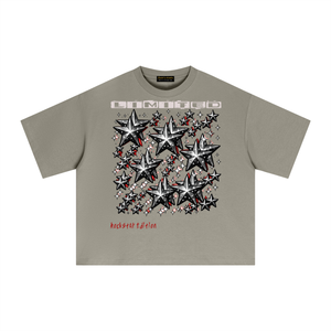 rockstar shirt,star graphic tee,streetwear brand,y2k aesthetic shirt,oversized tee,chrome star shirt,aesthetic clothing,grunge streetwear,hypebeast fashion,statement tee