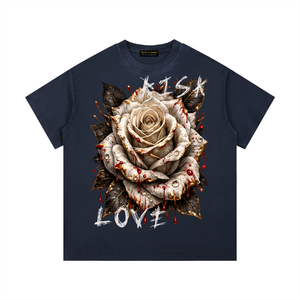 Bleed For Love Tee,Rose Graphic Shirt,Gothic Rose Tee,Streetwear Graphic Tee,Luxury Streetwear,Limited Edition Shirt,Duilx Clothing,Dark Aesthetic Shirt,Vintage Wash Tee,Rose Streetwear Fashion