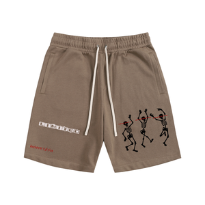 streetwear shorts,skeleton shorts,graphic shorts men,black streetwear,grunge aesthetic clothing,y2k streetwear,rockstar style shorts,urban fashion men,edgy streetwear,oversized shorts