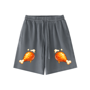 chicken shorts,graphic shorts,streetwear shorts,hustle shorts,summer streetwear,urban fashion,luxury streetwear,trendy shorts,elevated edition
