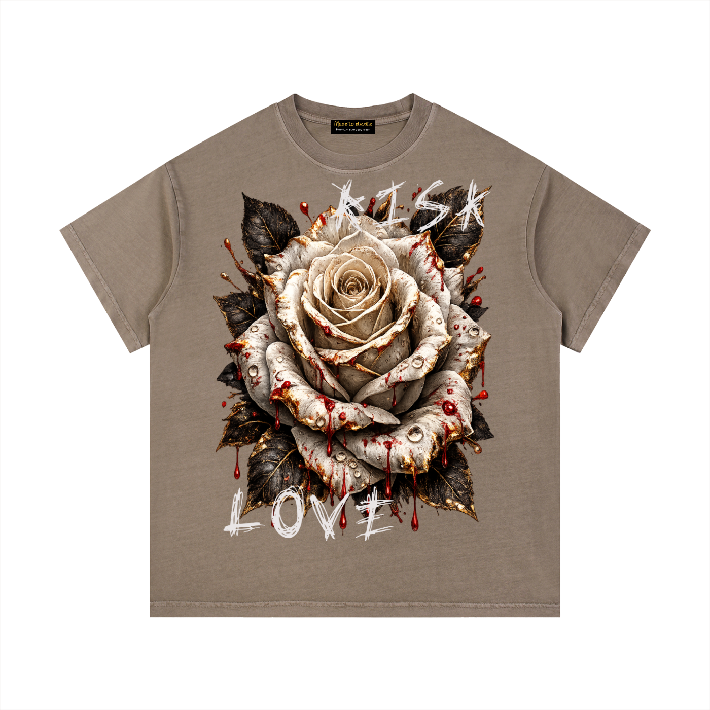 Bleed For Love Tee,Rose Graphic Shirt,Gothic Rose Tee,Streetwear Graphic Tee,Luxury Streetwear,Limited Edition Shirt,Duilx Clothing,Dark Aesthetic Shirt,Vintage Wash Tee,Rose Streetwear Fashion