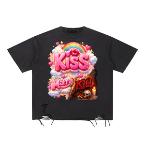 kiss or kill tee,graphic tee,statement shirt,premium streetwear,urban fashion,limited edition tee,2026 fashion,cropped tee